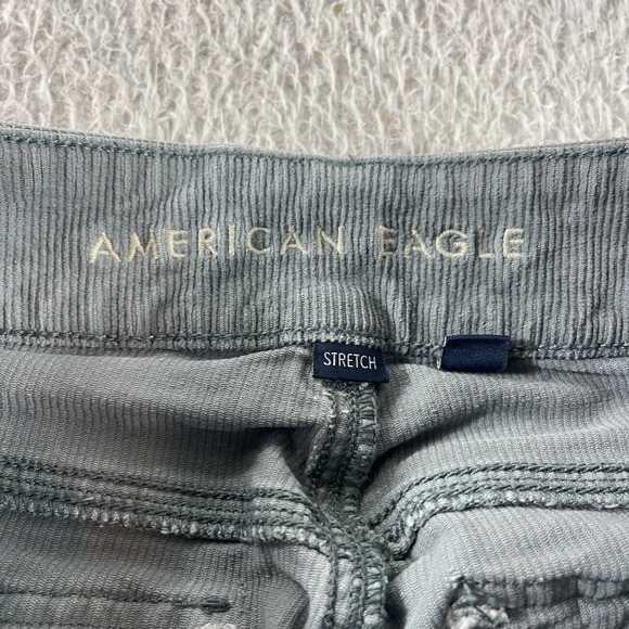 American Eagle Pants Womens 4 Grayish Corduroy High Rise Kick Boot Trouser Boho - Picture 2 of 12